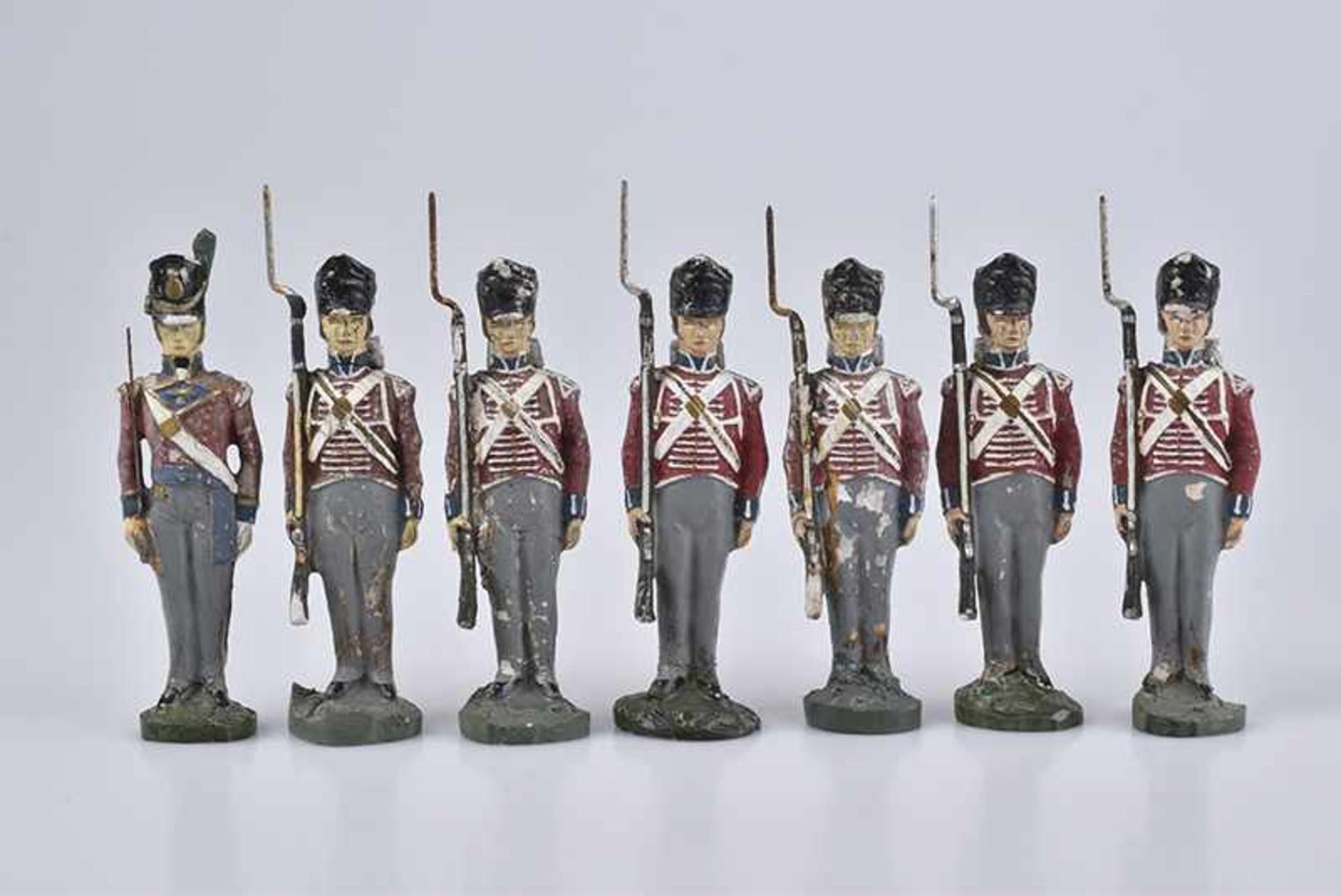 DURSO 7 Waterloo Figuren, Engländer, ungemarkt, M.h., 10 cm, 1x Offizier, leichte altersbedingte