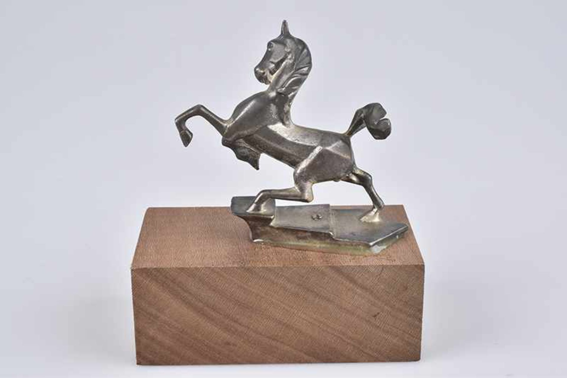 Emblem/ Kühlerfigur/ Car Mascot Humber Pferd 1930, Bronze, vernickelt, Fehlstellen am Nickel, L