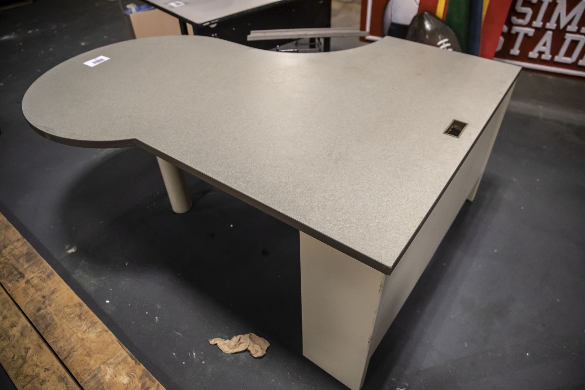 Used desk with keyboard lift out