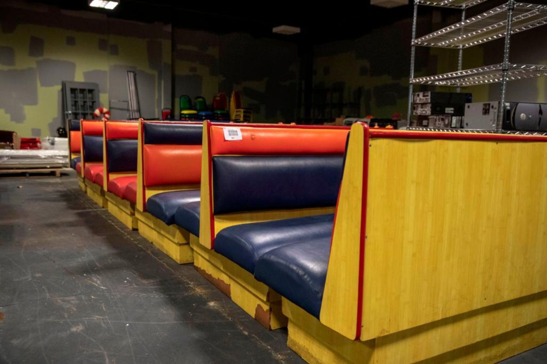 6 Double and 4 single booths without tables. Used, shows commercial use. See pictures.