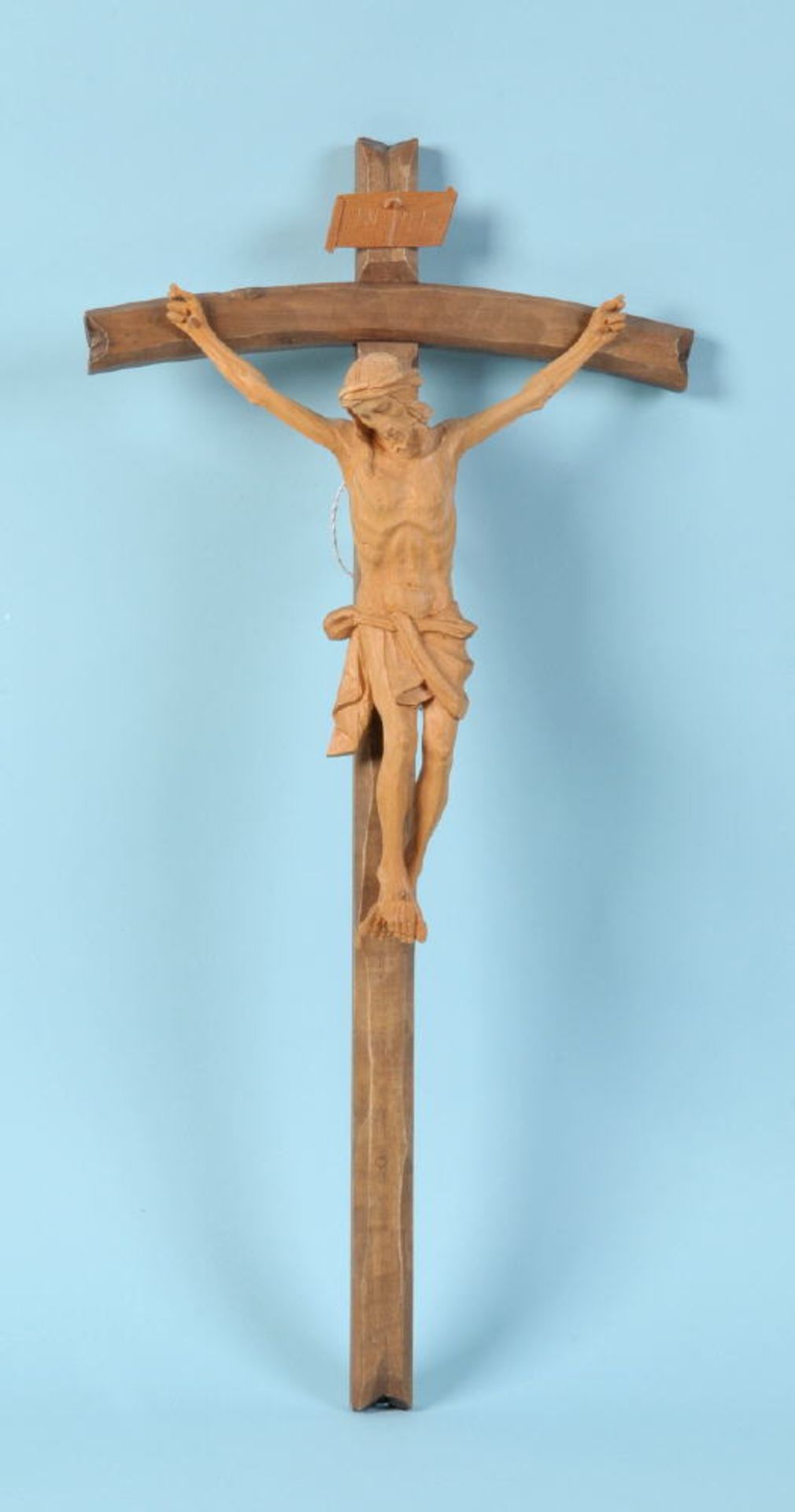 Christus-Korpus mit Kreuz "Karl Moroder, Südtirol"Zirbelholz, H= 57,5 cm