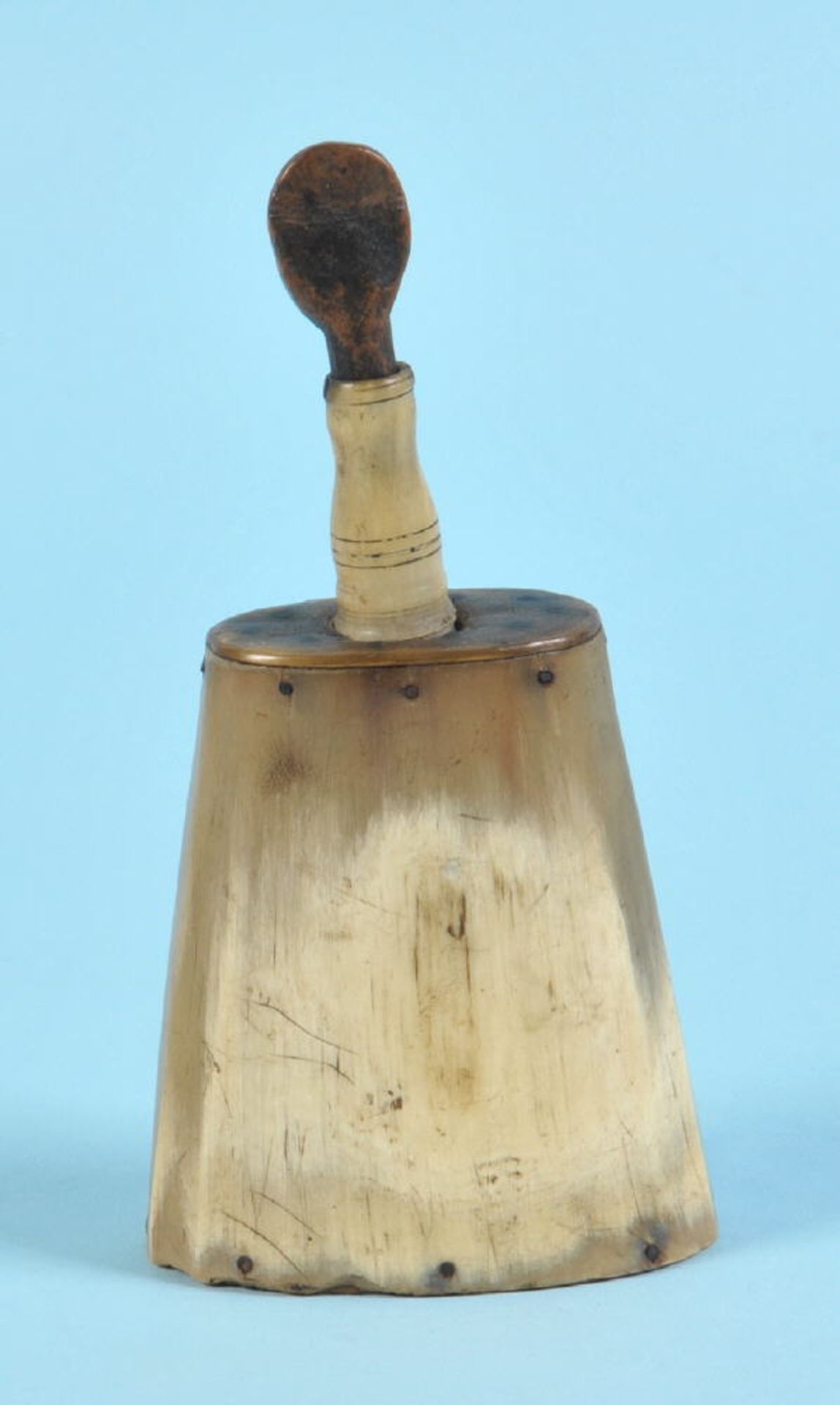PulverflascheHorn, konische Form, H= 14 cm