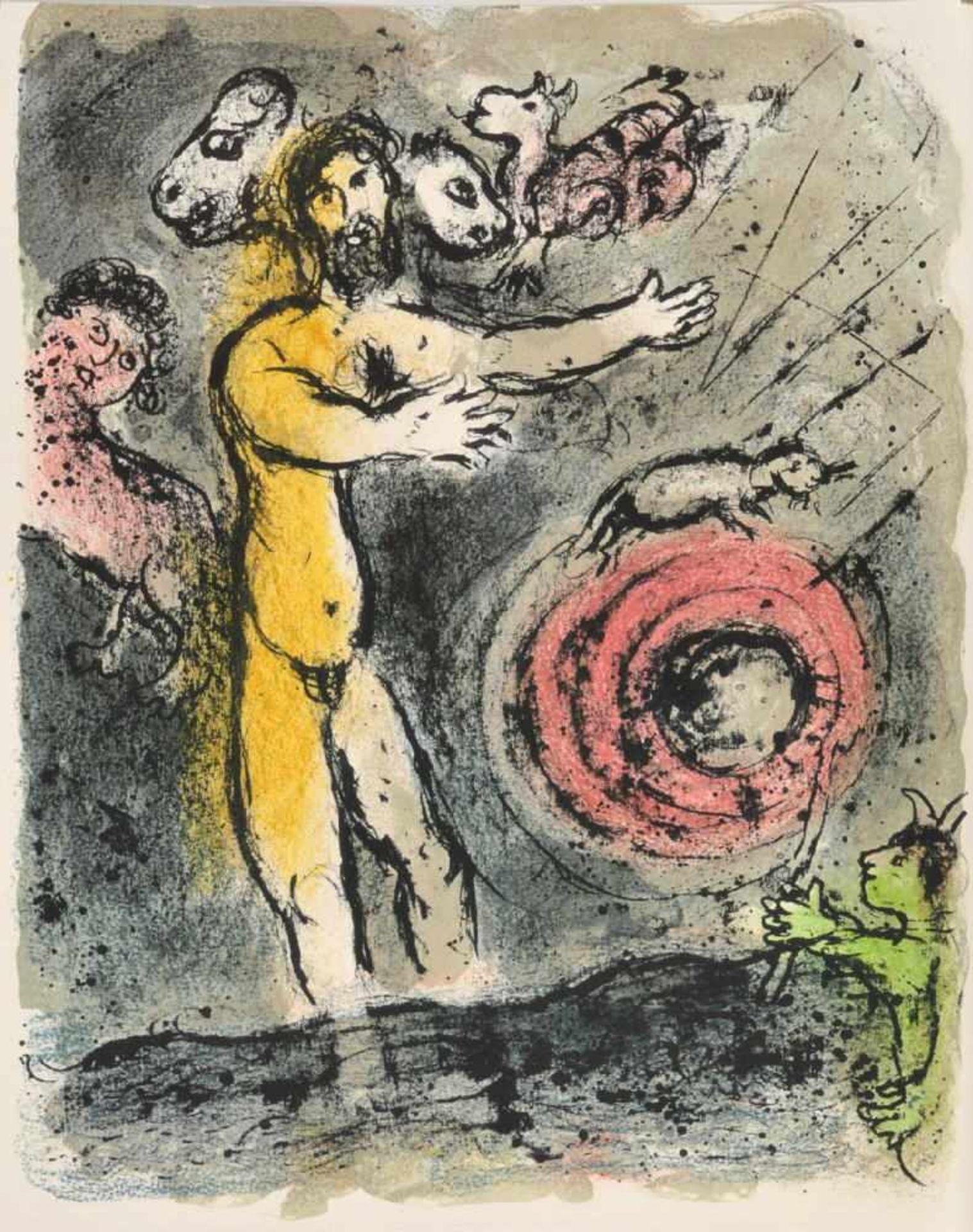 Chagall, Marc, 1887 Vitebsk - 1985 Saint-Paul-de-VenceFarblithographie, 37 x 28,5 cm, " Proteus ",