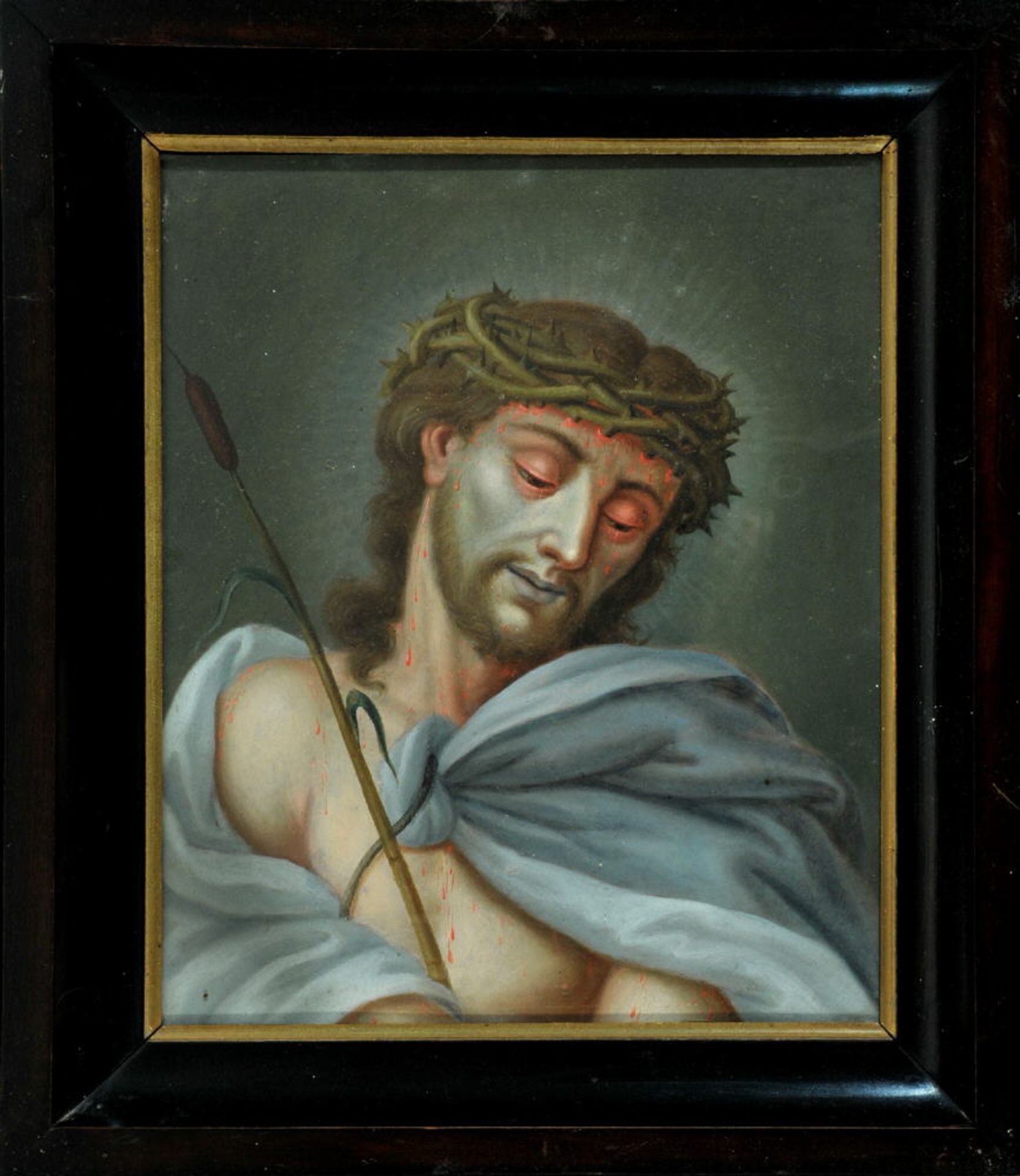 Bildnismaler des 19. Jh.Tempera/Krt, 29 x 24 cm, " Ecce Homo "