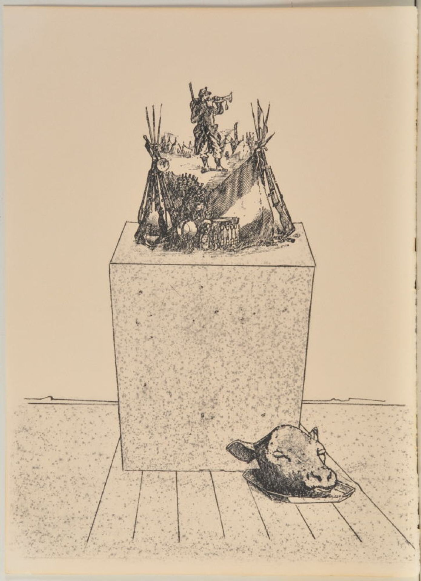 Ernst, Max, 1891 Brühl - 1976 ParisLithographie, Blatt 38 x 28 cm, " Motiv aus 'La Ballade du