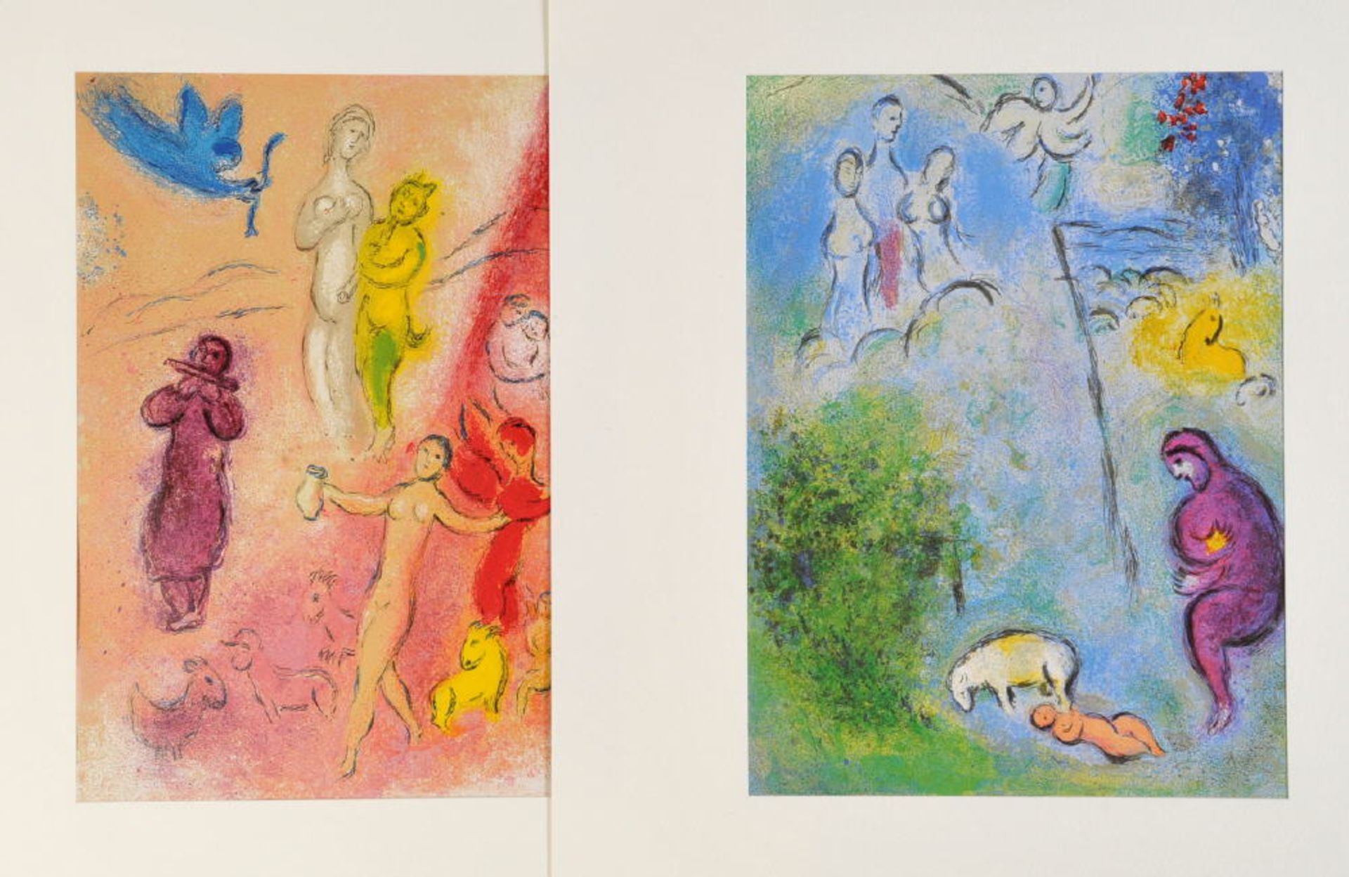 Chagall, Marc, 1887 Vitebsk - 1985 Saint-Paul-de-Vence2 Farboffsetdrucke, je 31 x 23 cm, " Das