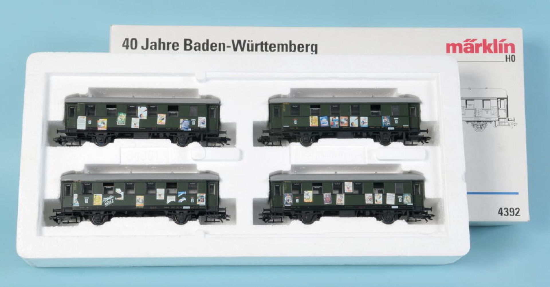 Märklin - Personenwagen-Set "40 Jahre Baden-Württemberg"Nr. 4392, Spur H0, OVP