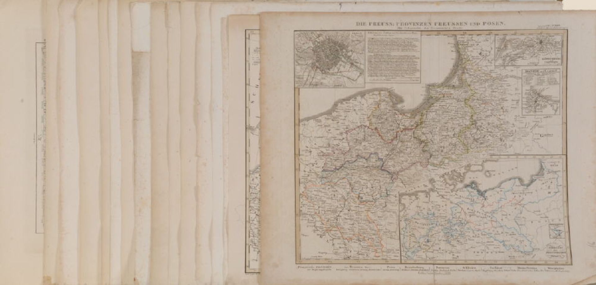 Landkarten, 16 Stück "Polen"versch. Techniken u. Größen, meist "Reymann's Special Karten", 19. Jh.