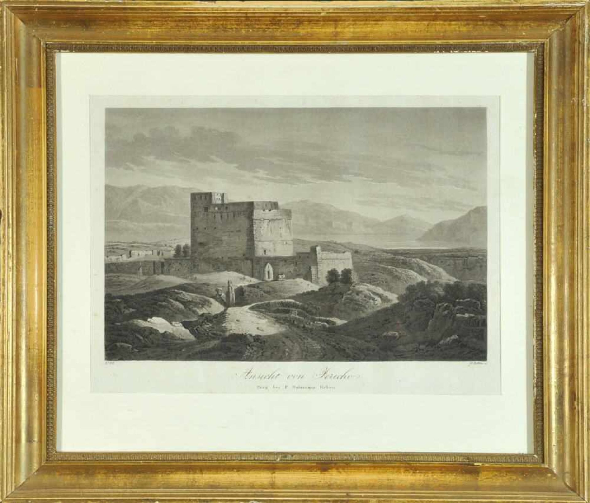 Jericho, Ansicht der RuinenstadtAquatintaradierung, 20,5 x 29 cm, von G. Döbler, i.d.Pl. bez., 19.