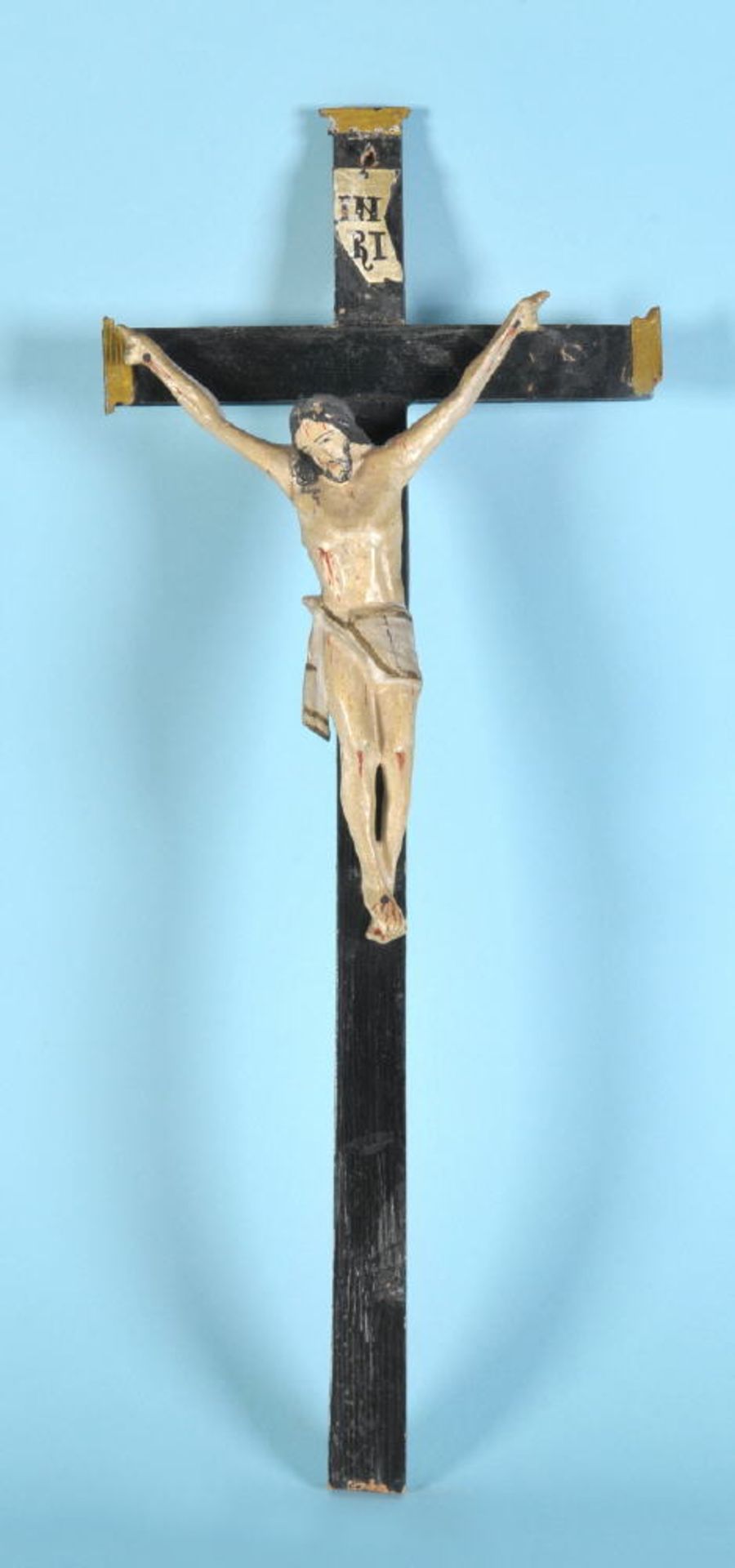 Christus-Korpus mit KreuzHolz, farbig gefasst, H= 51 cm