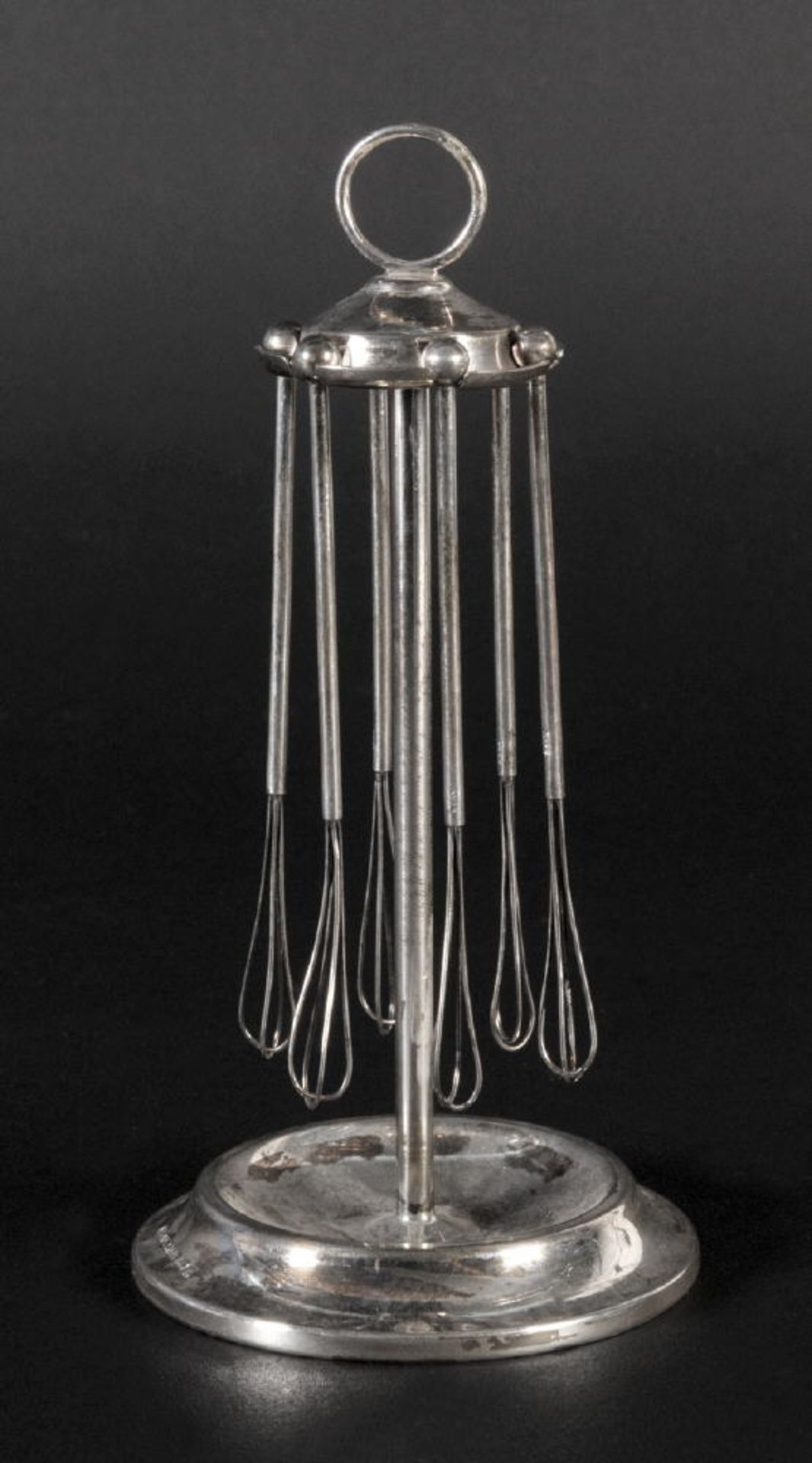 Cocktailrührer, 6 Stück mit Ständer925 Silber, 63 g, Ständer mit Rundfuß, H= 15 cm