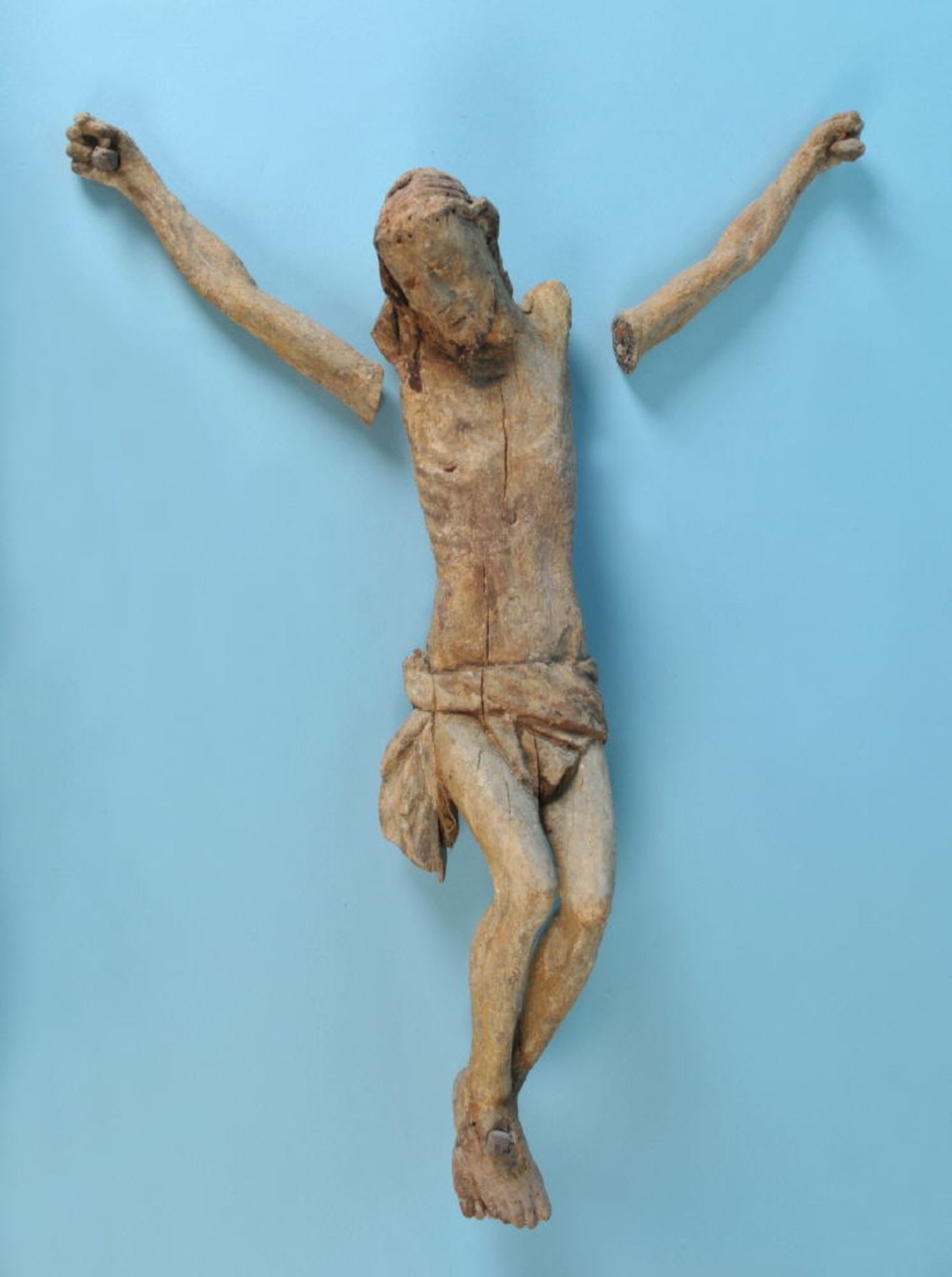 Christus-KorpusHolz, Fassungsreste, H= 57 cm, alpenländisch, Witterungsspuren