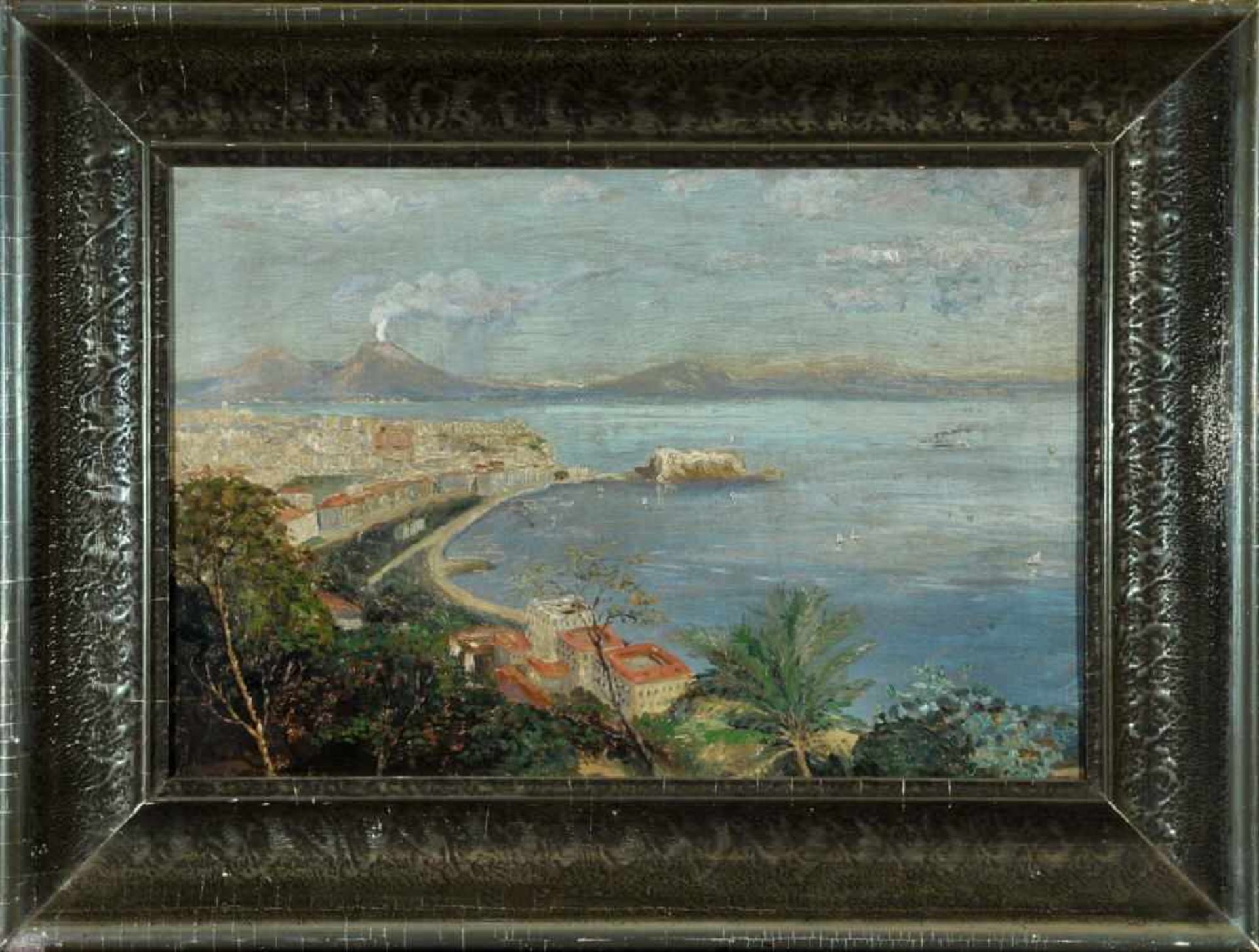 Alt, Franz, zugeschr., 1821 - 1914 WienÖl/Lwd, 41 x 60,5 cm, " Golf von Neapel ", u.l. bez.,