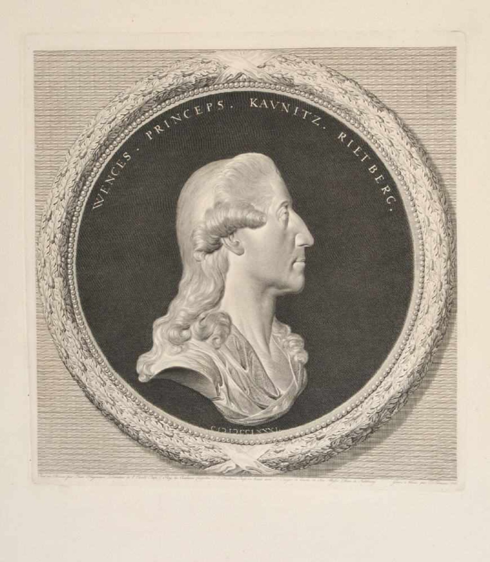 Schmutzer (Schmuzer), Jakob Matthias, 1733 - 1811 WienKupferstich, 47 x 46,5 cm, " Profilportrait