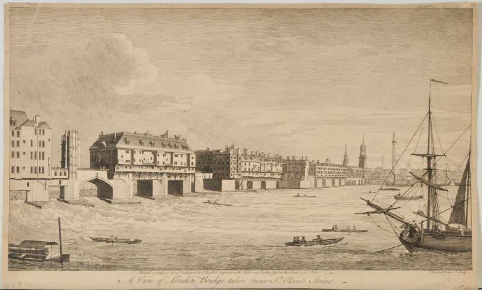 Boydell, John, 1719 Dorrington - 1804 LondonKupferstich, 24 x 41,5 cm, betit. " A view of London