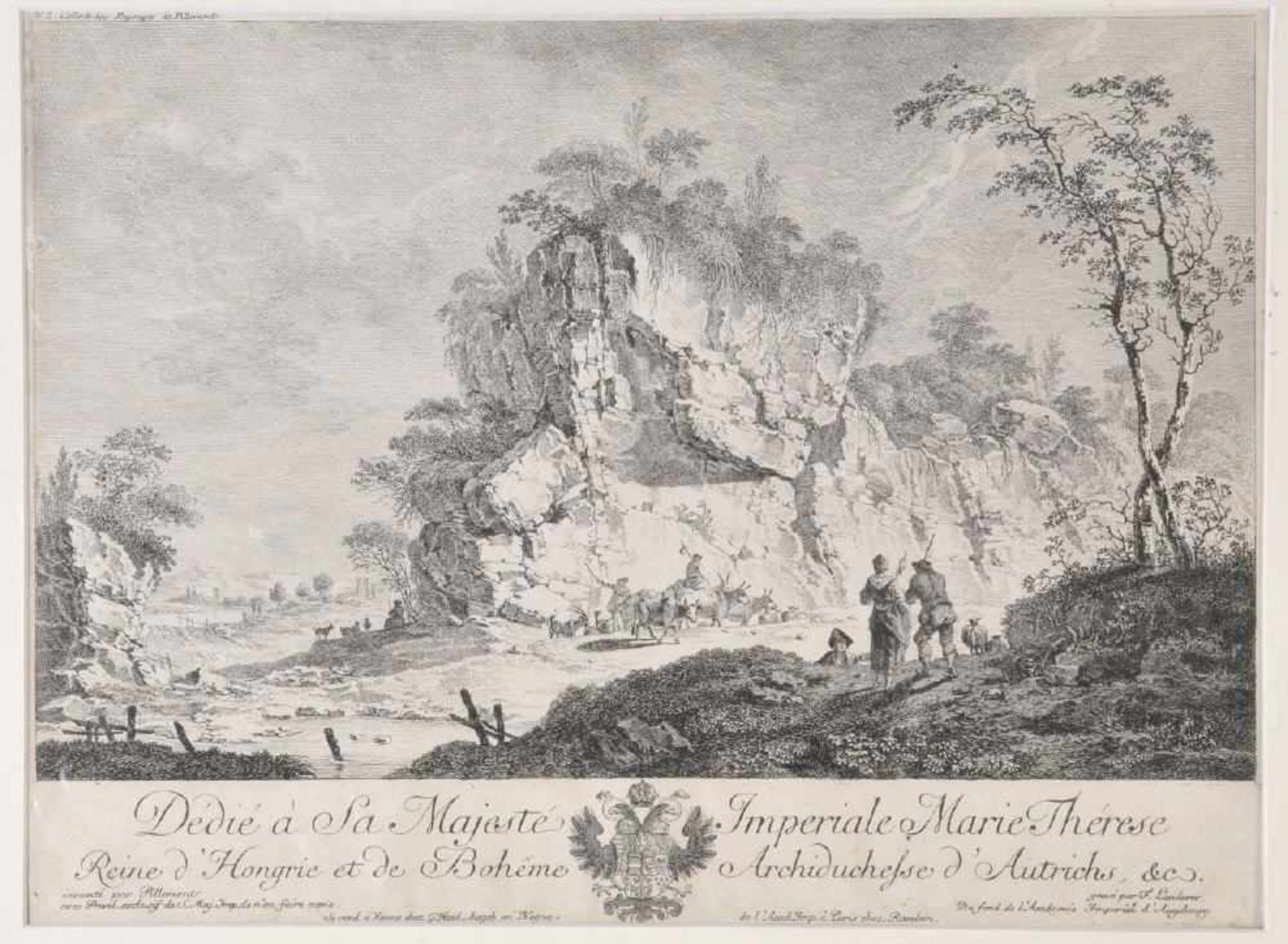 Landerer, Ferdinand, 1730 Stein unter der Enns - 1795 WienKupferstich, 23,5 x 37,5 cm, "