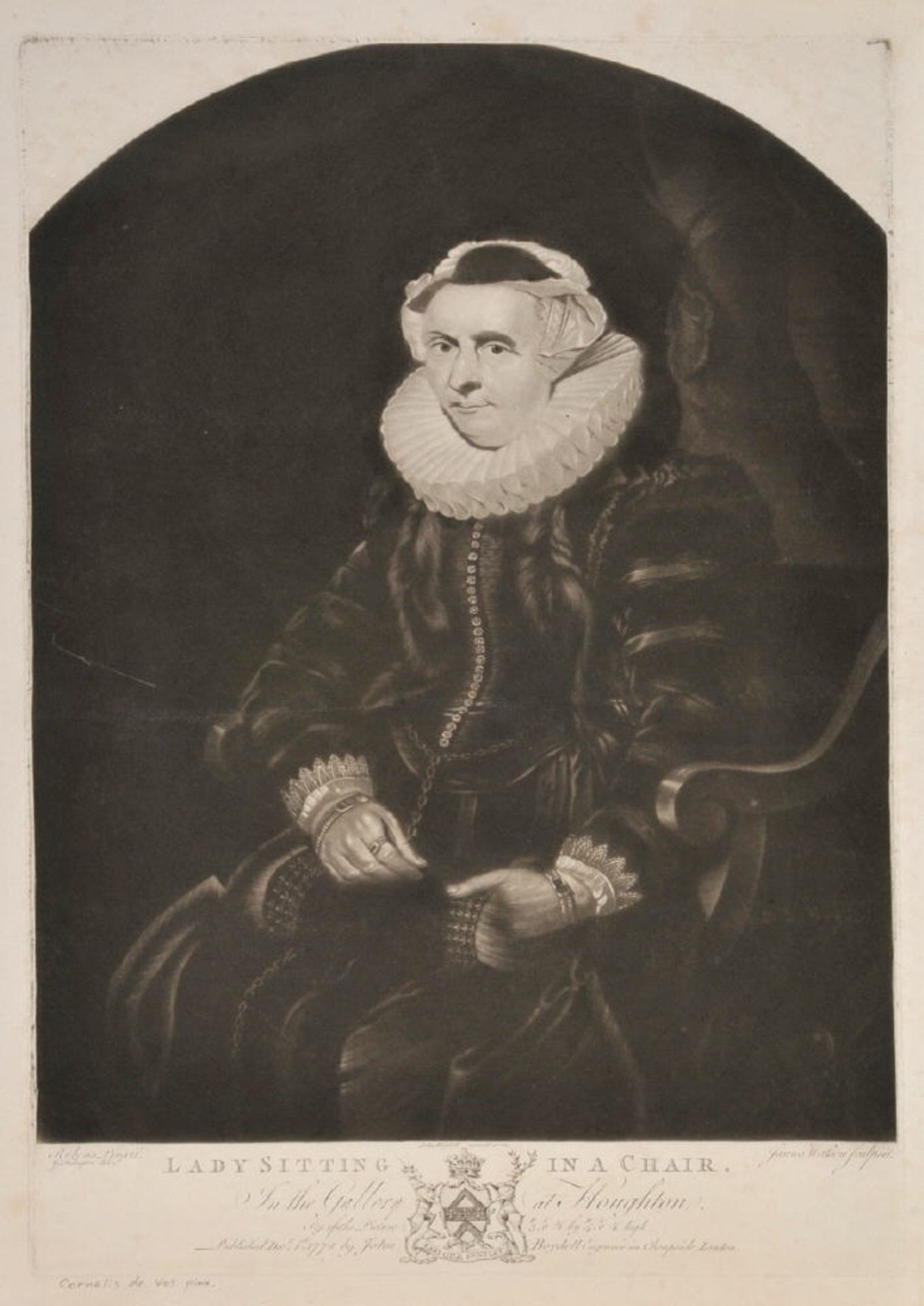 Watson, James, 1740 Dublin - 1790 LondonSchabkunstblatt, 46 x 30,5 cm, betit. " Lady sitting in a