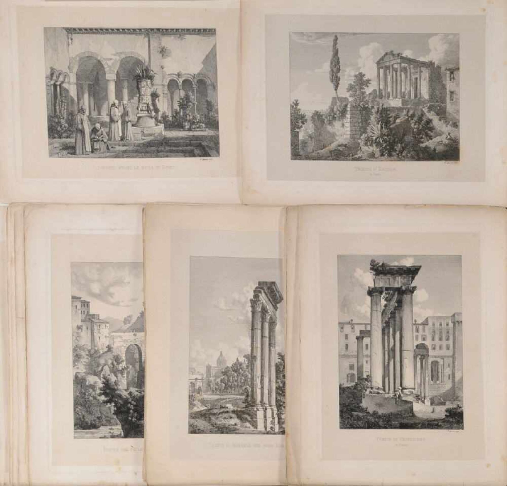 Sprosse, Carl Ferdinand, 1819 - 1874 Leipzig26 Radierungen, je ca. 16 x 22 cm, " Ansichten von Rom
