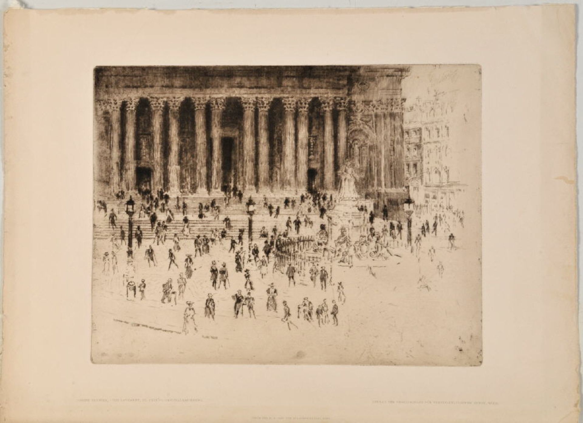 Pennell, Joseph, 1858 o. 1860 Philadelphia - 1926 New YorkRadierung, 21,5 x 28 cm, " The Pavement,