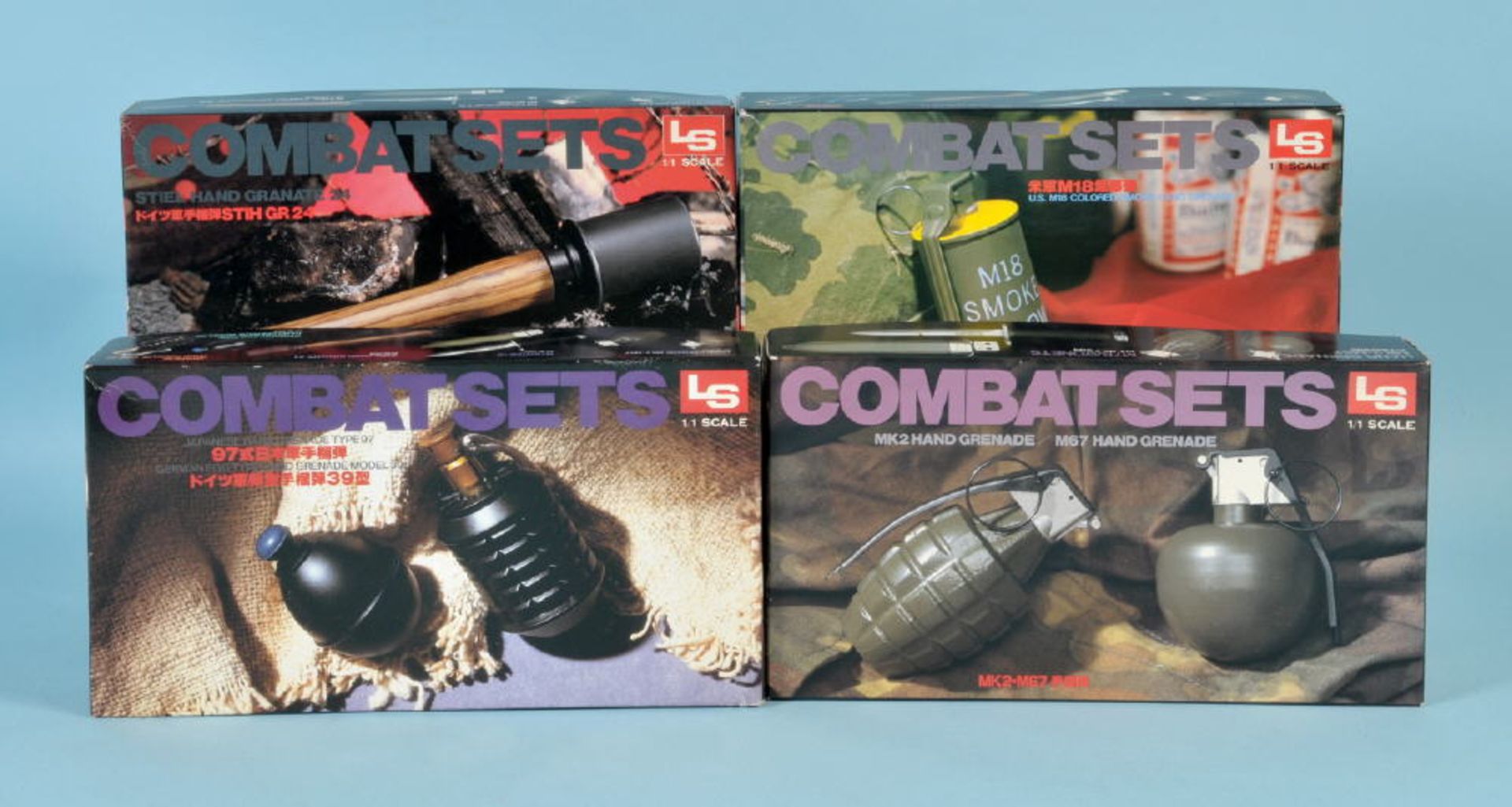 Modellbausätze, 4 Stück "LS - Combat SetsMaßstab 1:1, Kunststoff, OVP, Japan
