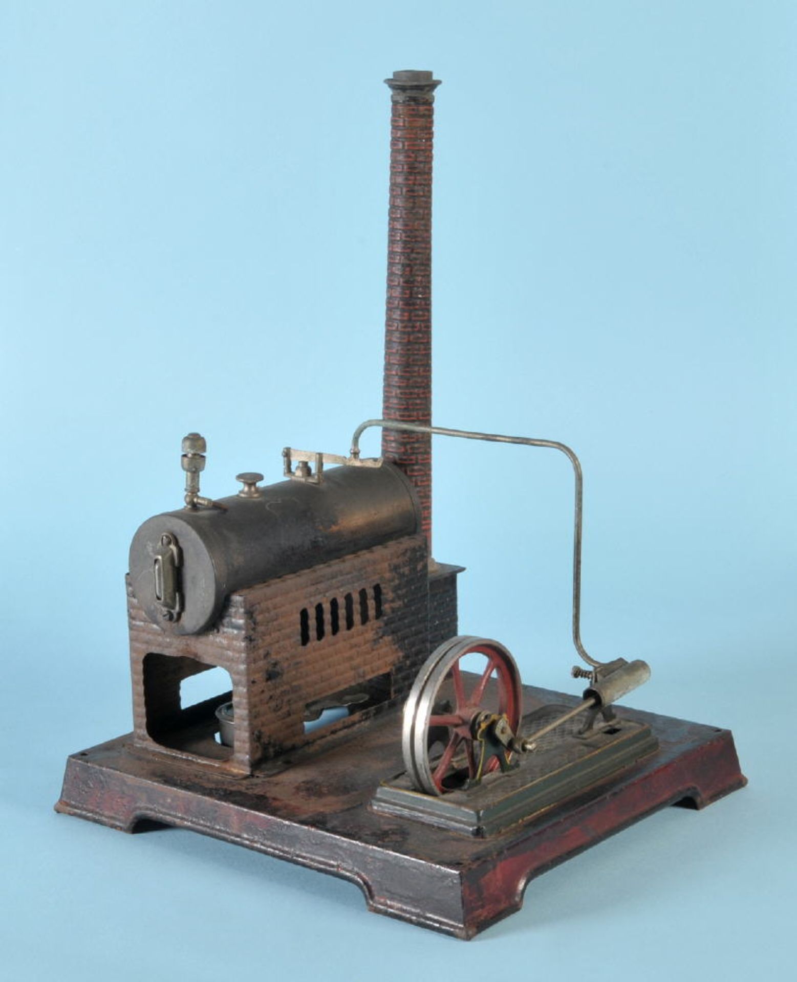 DampfmaschineMetall, auf Sockelplatte, 35,5 x 25,5 x 23 cm, wohl Bing