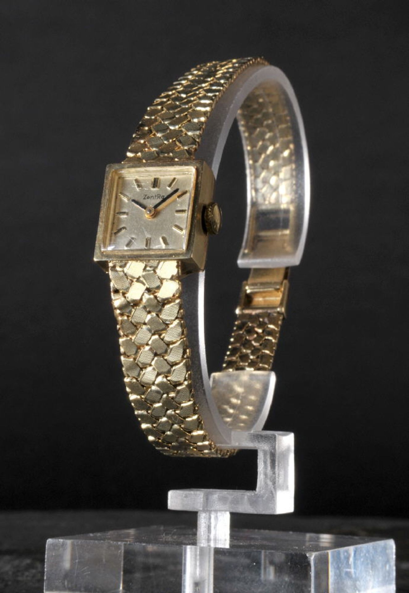 Damenarmbanduhr "Zentra"Gehäuse u. Armband 585 GG, ca. 26 g total, Handaufzug