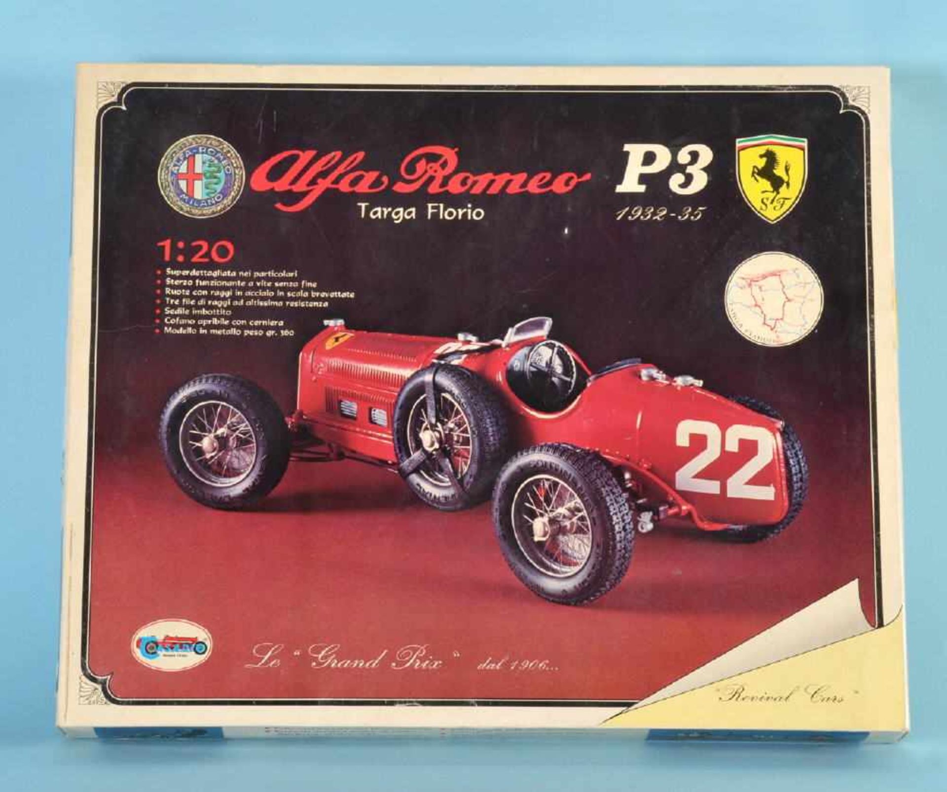 Modellbausatz "Revival, Italy" - Alfa Romeo P3, Targa FlorioMaßstab 1:20, Metall/Kunststoff, OVP