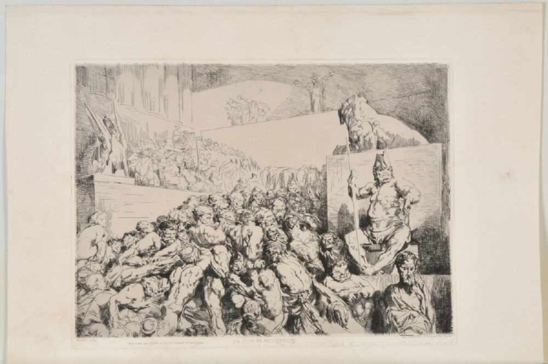 Chifflart, Francois Nicolas, 1825 St-Omer - 1901 ParisRadierung, 23 x 31,5 cm, betit. " Un jours
