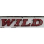 Tin 2' x 6' WILD sign