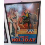 Original Circus Holiday poster - framed