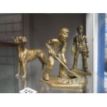 3x brass figures