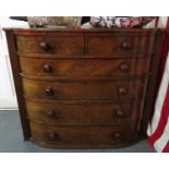 Bow fronted chest of drawers - Victorian