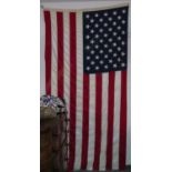 Large 5' x 8' American flag - hand stitched cotton