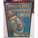 An original large Barnum and Bailey Circus poster 1950's - framed