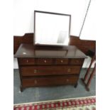 Stag drawers and mirror