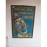 Barnum and Bailey 1950's original circus poster framed