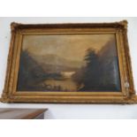 2' x 3' gilt framed oil on canvas from the 1850's