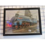 Poster of the Sir Nigel Gresley steam loco - framed