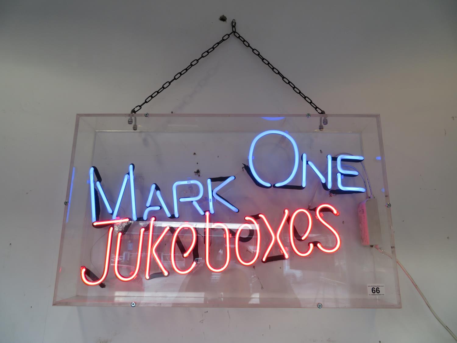 Original Mark 1 JukeBox Neon sign with perspex case