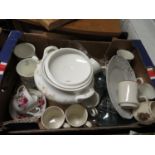 Box of misc china