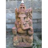 Large 3' cast concrete Ganesh with stained acid finish