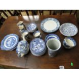 Collection of blue and white Maling china