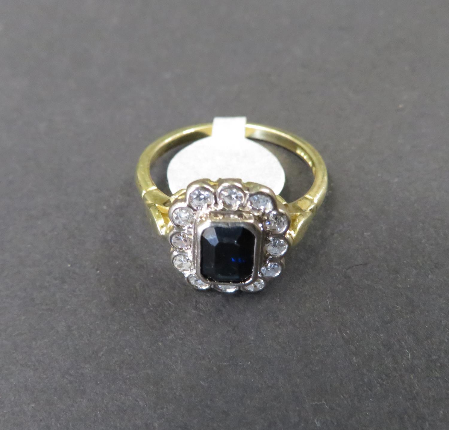 18ct diamond and sapphire ring