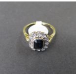 18ct diamond and sapphire ring