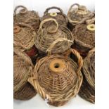 Brown Hens - 3 Stoneware flagons in wicker coating