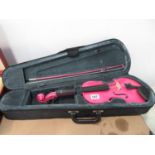 Pink boxed violin - as new