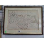 Framed map of Morpeth