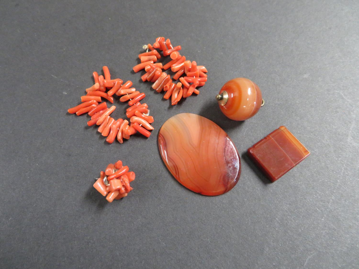 Cornelian and agate etc.