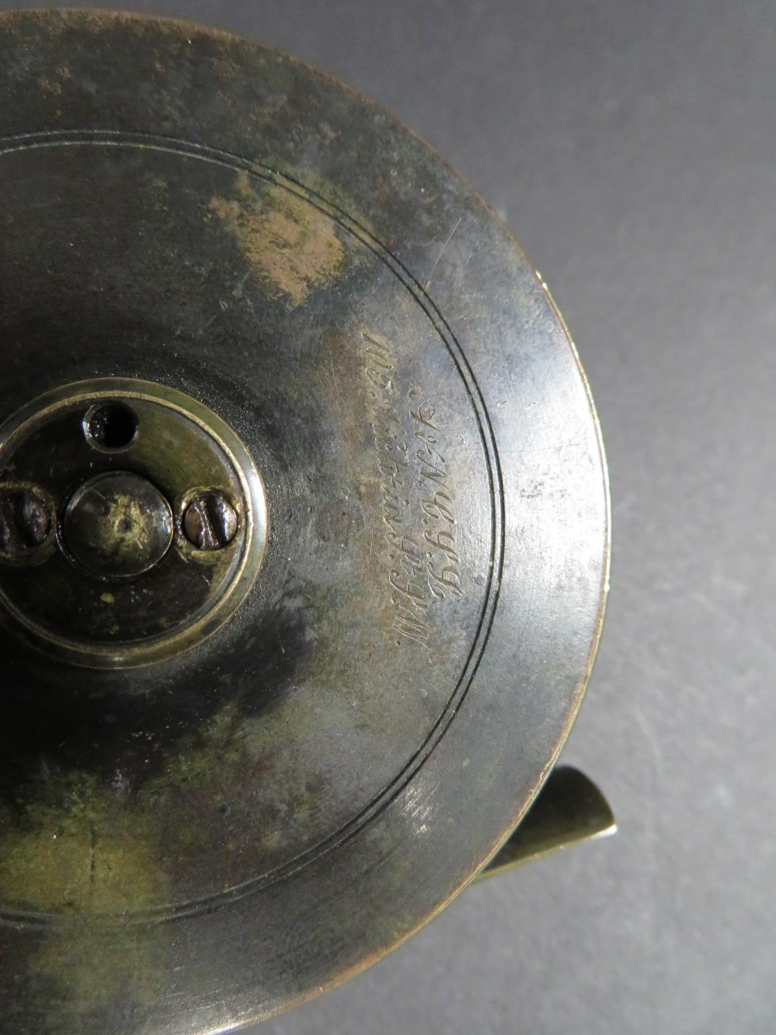 Army and Navy London brass fishing reel - Image 3 of 3