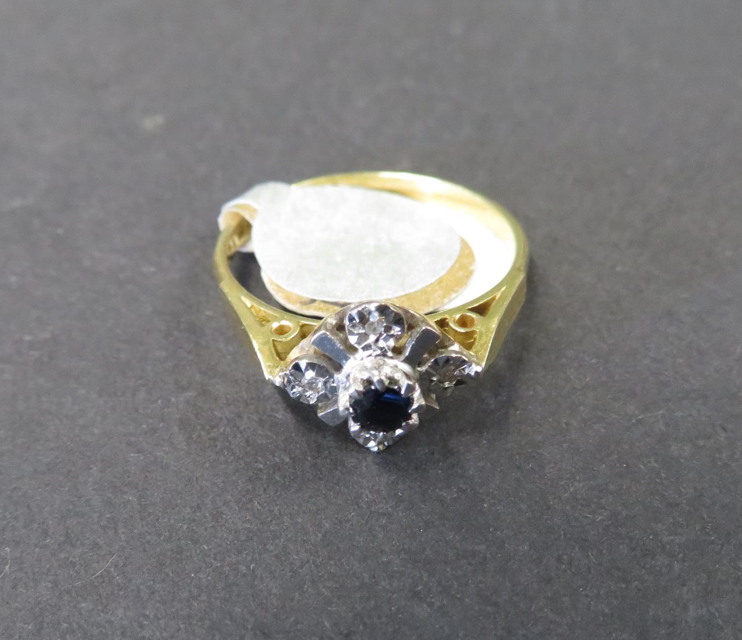 18ct diamond and sapphire ring - Bild 2 aus 3